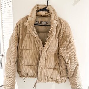Aritzia Beige Puffer Jacket